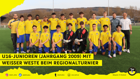 Mannschaftsbild der U16-Junioren (Jahrgang 2009)