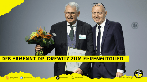 Dr. Drewitz beim 45. Ordentlichen DFB-Bundestag mit Bernd Neuendorf (rechts)