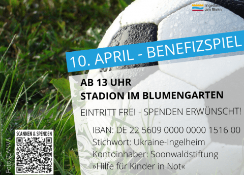 Benefiz-Fußballspiel zugunsten Geflüchteter aus der Ukraine
