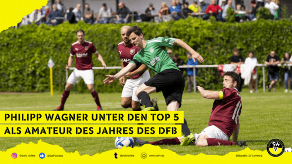 Philipp Wagner (SV Lemberg in grün) beim Relegationsspiel zur Bezirksliga gegen SV Gundersweiler