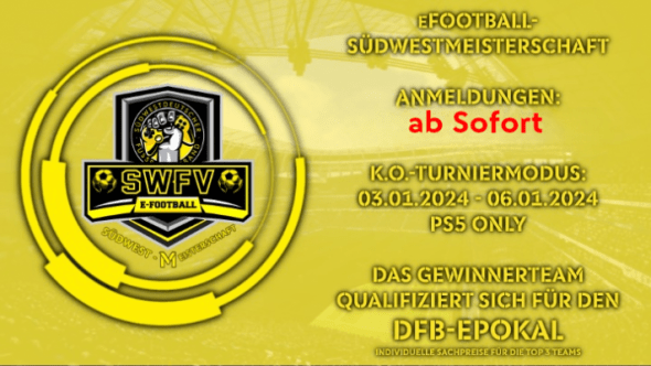 Anmeldephase der eFOOTBALL Südwestmeisterschaften gestartet