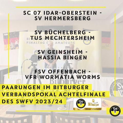 Bitburger Verbandspokal Achtelfinale