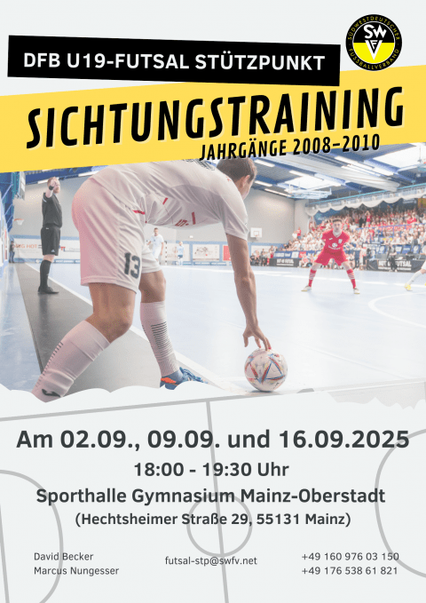 Flyer Sichtungstraining DFB Futsal Stützpunkt