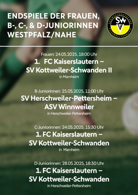 Endspiele Frauen- und Mädchenfußball Westpfalz Nahe 2025