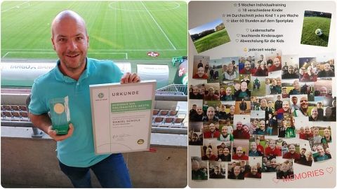 Eine Collage als Andenken (rechts): Daniel Scholz schoss bei jeder Trainingseinheit ein Foto. Fair ist mehr