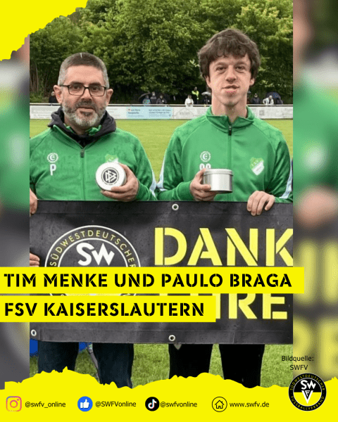 Tim Menke und Paulo Braga, beide FSV Kaiserslautern
