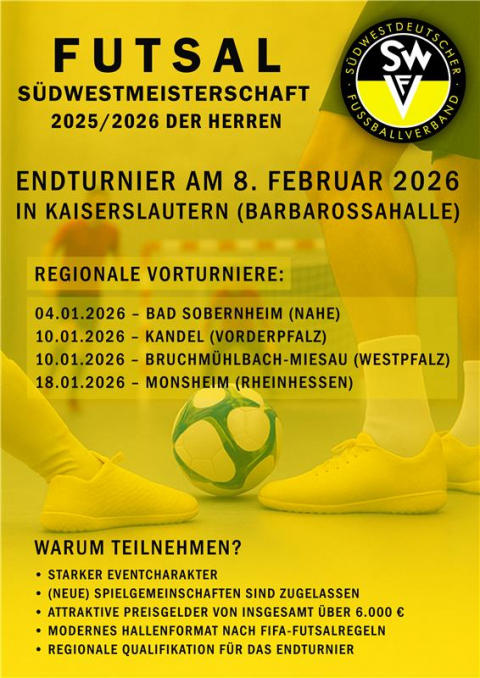 Futsal Südwestmeisterschaften der Herren 2025/26